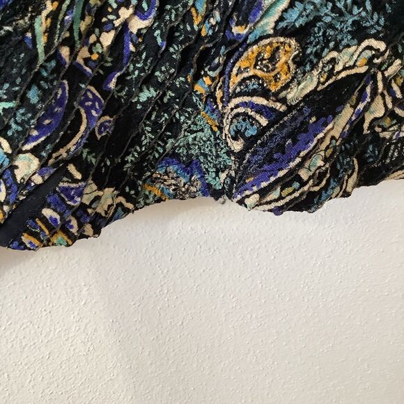 Choices Whimsigoth Boho Hippie Dark Paisley Ruffle Stretchy Midi Fairy Skirt PL - Picture 8 of 12